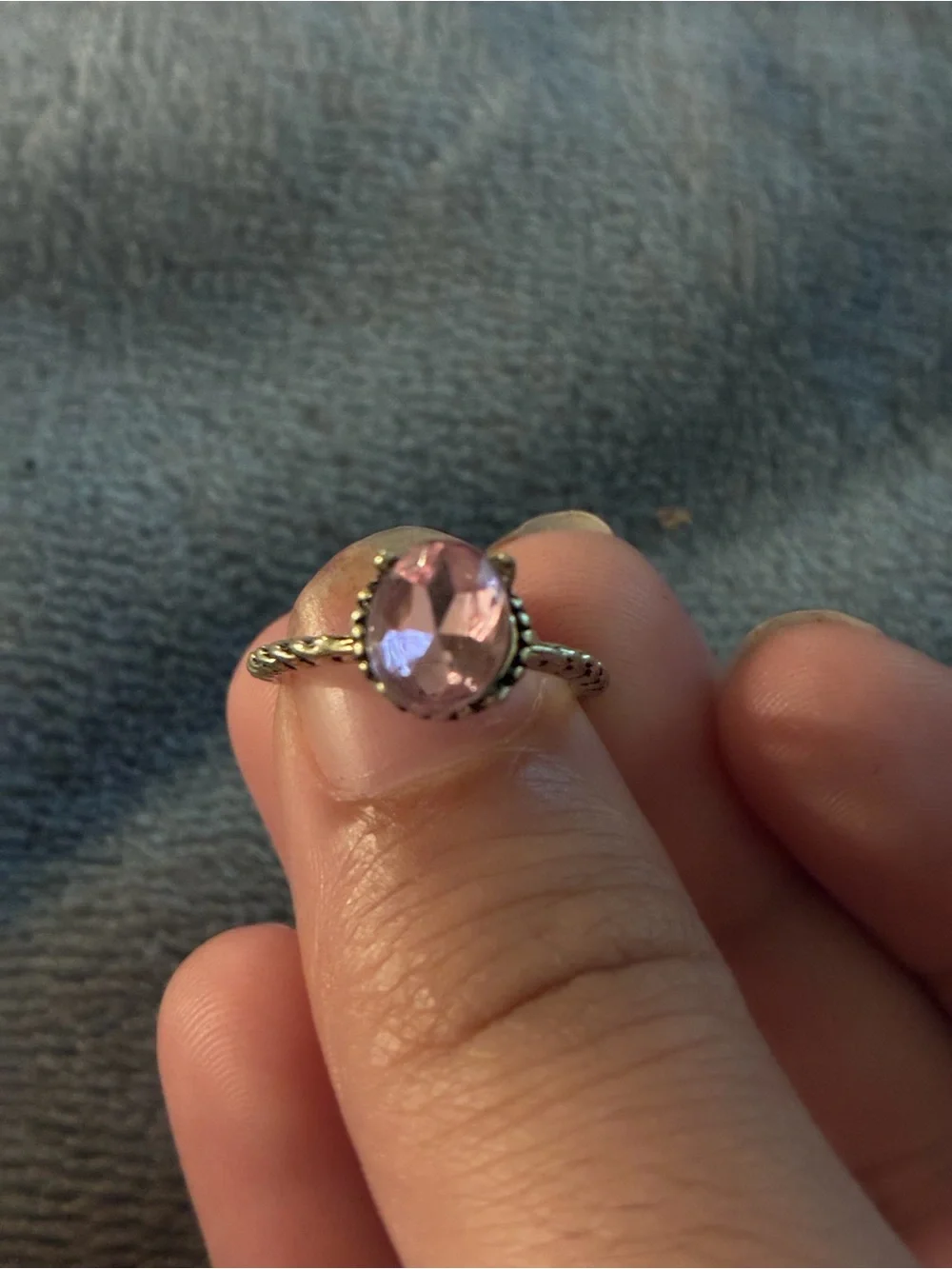 Antique Vintage-Style Pink Fashion Ring